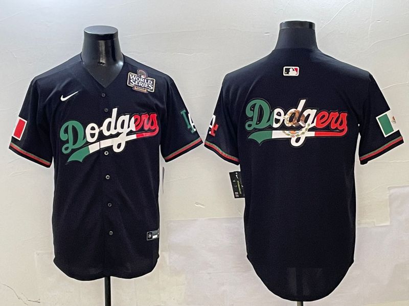 Men Los Angeles Dodgers Blank Black Mexico Second generation Nike 2025 MLB Jersey style 9->youth mlb jersey->Youth Jersey